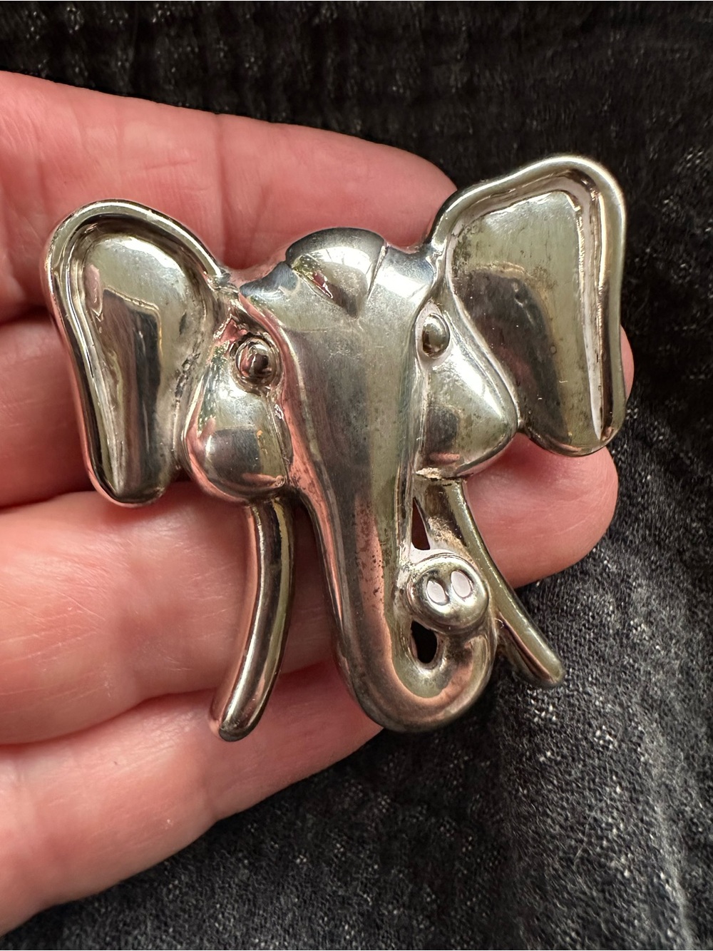 Silver Elephant Brooch